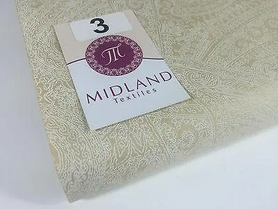 Floral Paisley Pastel white lacquer Print Fabric 100% Cotton 44" Wide  M527 Mtex