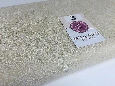 Floral Paisley Pastel white lacquer Print Fabric 100% Cotton 44" Wide  M527 Mtex