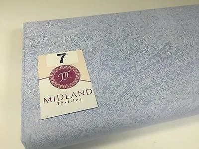 Floral Paisley Pastel white lacquer Print Fabric 100% Cotton 44" Wide  M527 Mtex