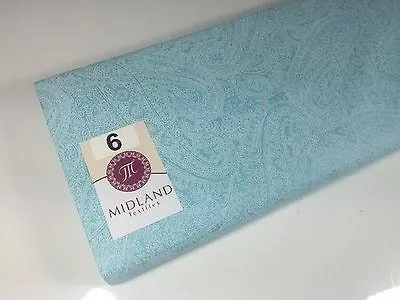 Floral Paisley Pastel white lacquer Print Fabric 100% Cotton 44" Wide  M527 Mtex
