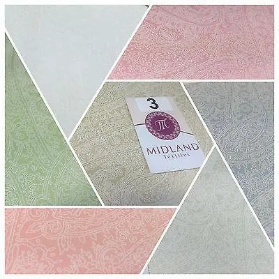 Floral Paisley Pastel white lacquer Print Fabric 100% Cotton 44" Wide  M527 Mtex