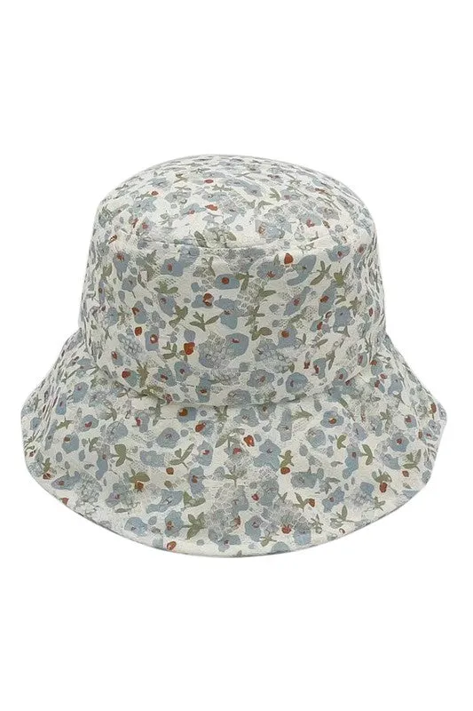 Floral Print Laced Bucket Hat