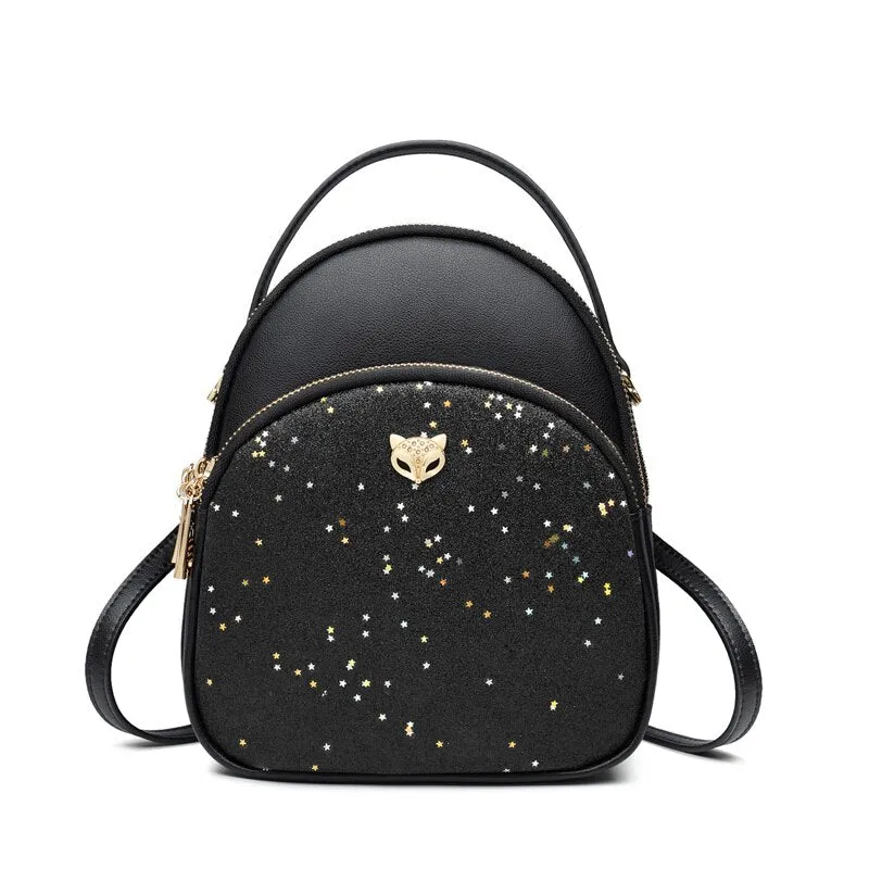 Foxer Glett & Cowhide Girl's Mini Crossbody Bag Multilayer Women Shoulder Bag Female Stylish Totes Lady Luxury Messenger Bag
