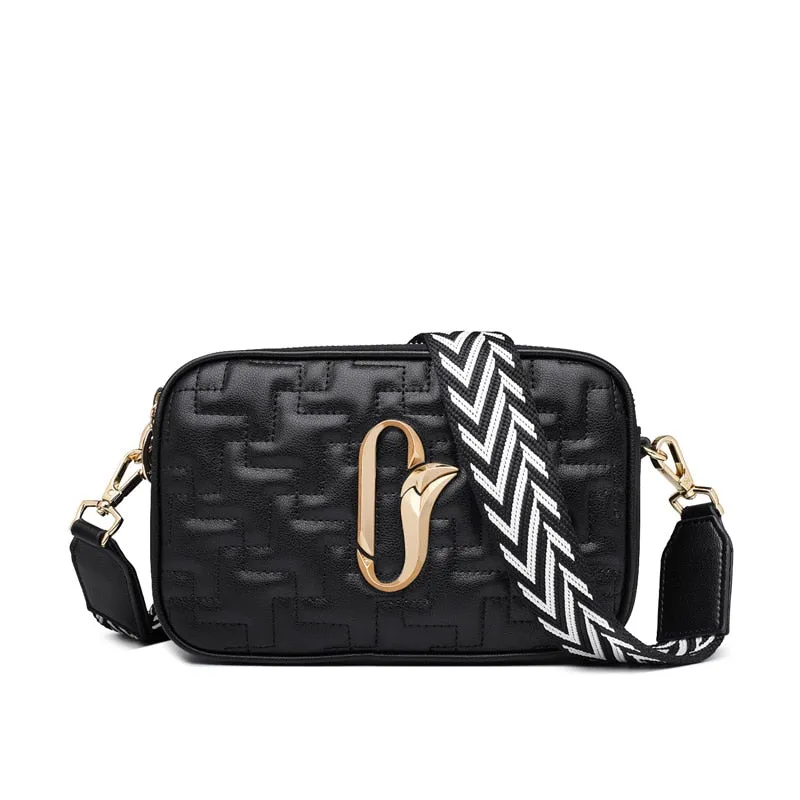 Foxer Women Leather Shoulder Bags Three-tier Large Capacity Cross body Bags for Lady Small Zipper Bag Female Phone Purse Bag