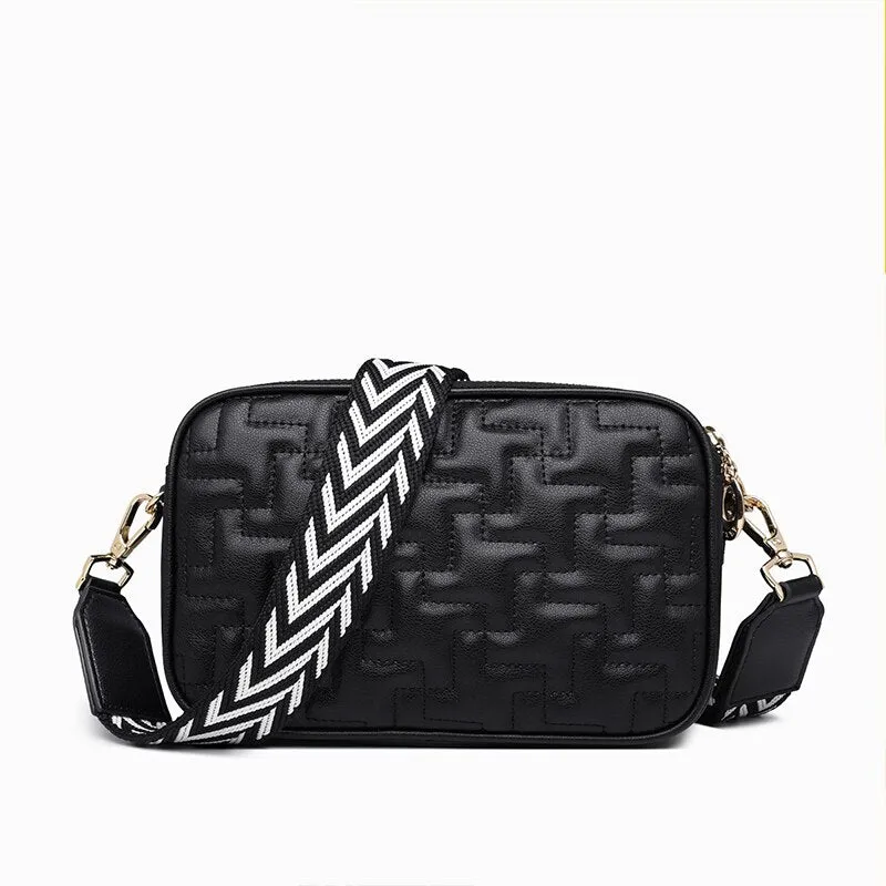 Foxer Women Leather Shoulder Bags Three-tier Large Capacity Cross body Bags for Lady Small Zipper Bag Female Phone Purse Bag