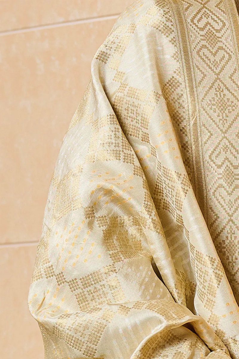 Gold All Over Zari Jacquard Stole