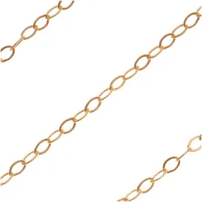 Gold FIlled Delicate Flat Cable Chain, 1.5mm, by the Foot