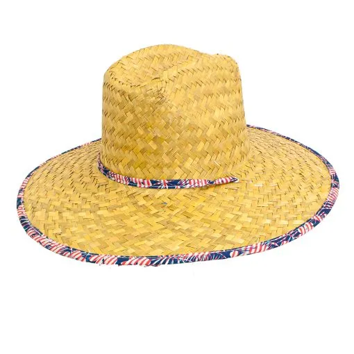 Goldcoast Tropical Stripe Floral Straw Lifeguard Hat GCB3330