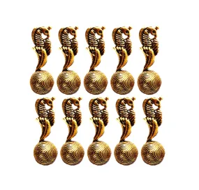 Golden Fancy Bird German Silver Charms