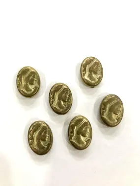 Golden Oval CCB Plastic Charms(Lady Design)