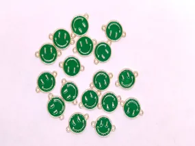 Green Smiley Metallic Jewelry Charms