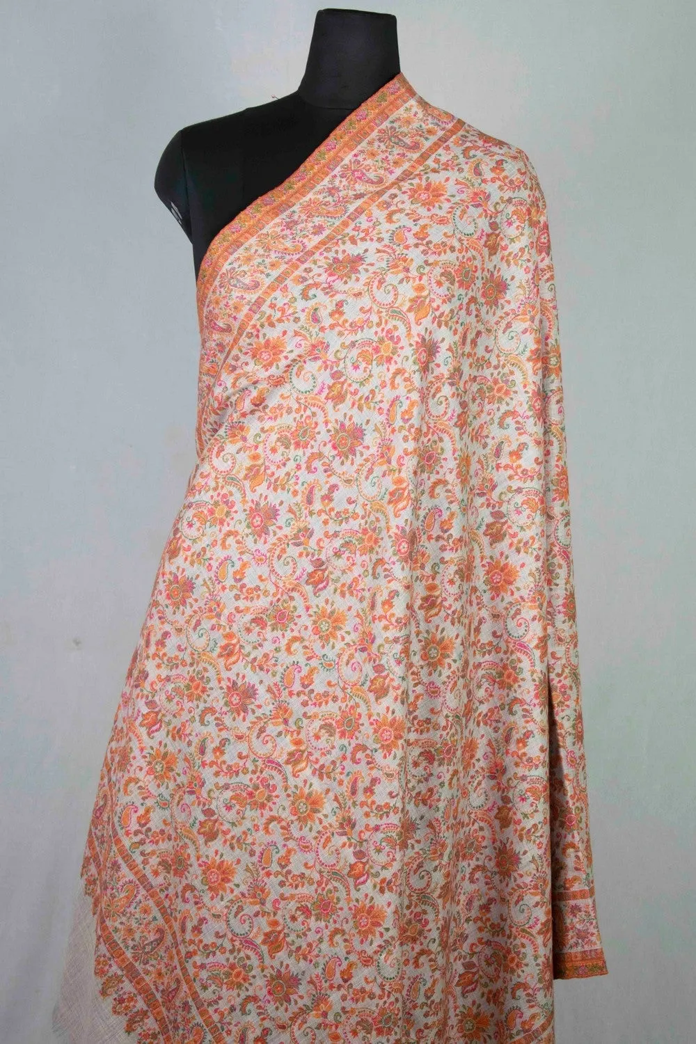 Grey Colour Designer Shawl With Beautifully Highlighted With Paisley pattern A Sure to Give You Warm Look.
