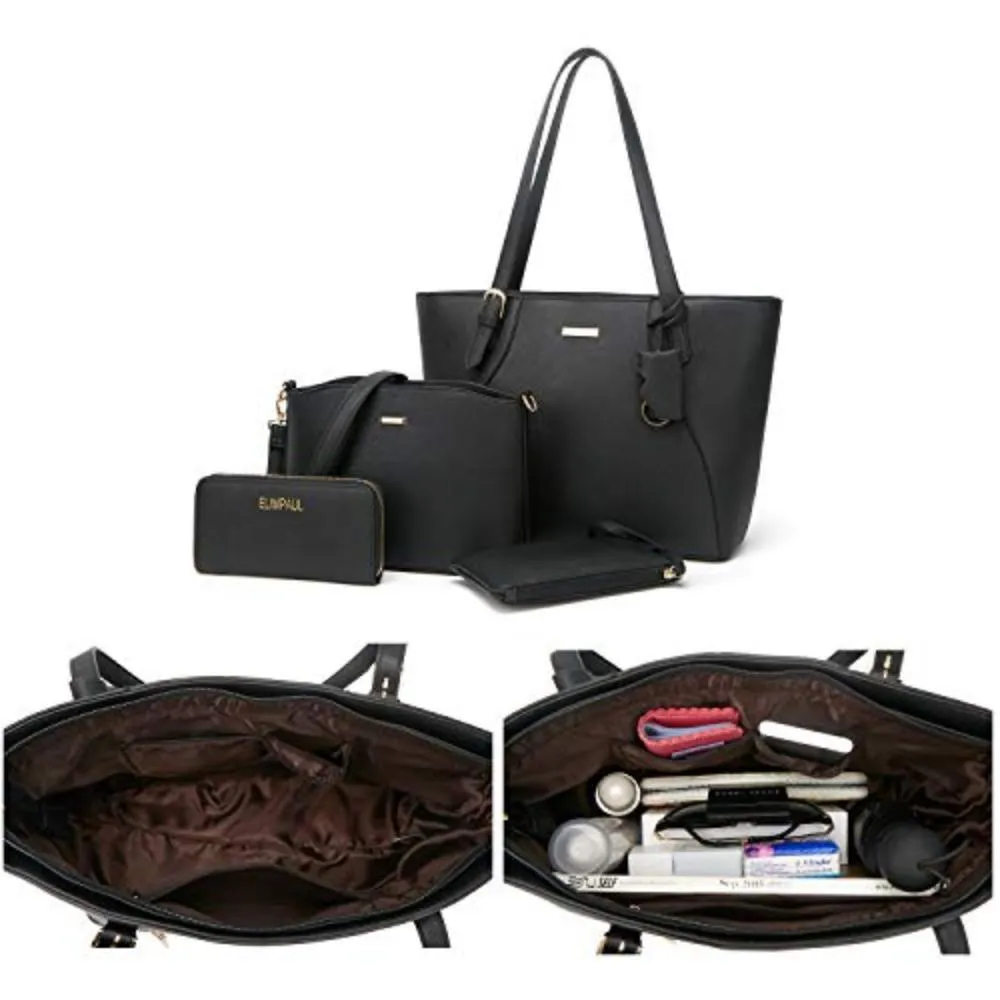 Handbag Tote Bag Shoulder Bag Top Handle Satchel Purse 4 pcs Set
