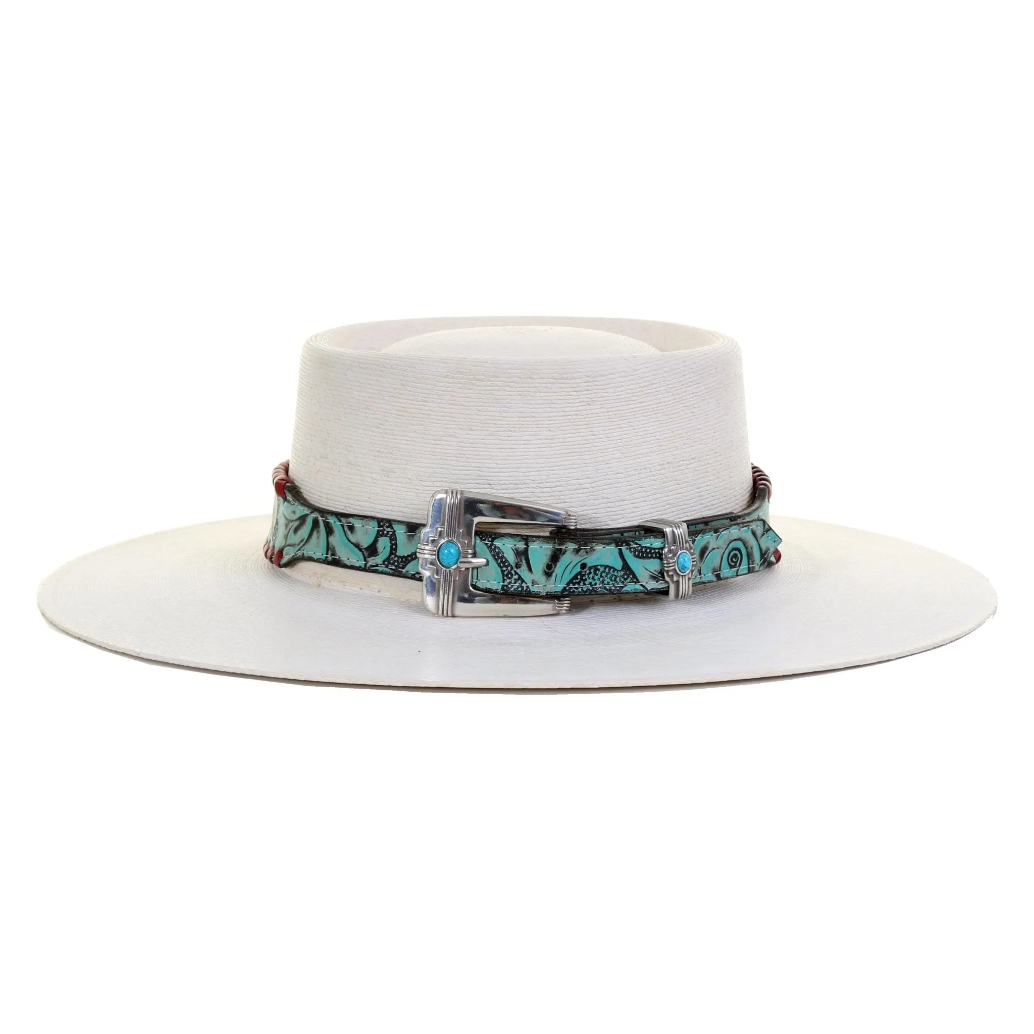 HATB04 - Turquoise Antique Floral Hat Band