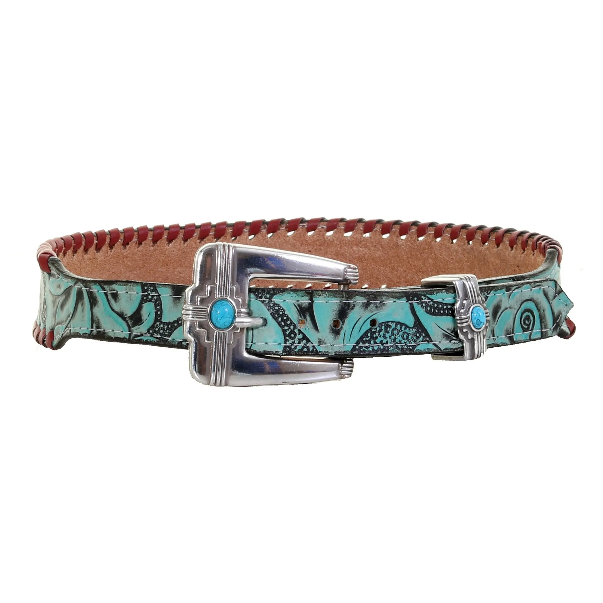 HATB04 - Turquoise Antique Floral Hat Band