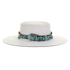 HATB04 - Turquoise Antique Floral Hat Band
