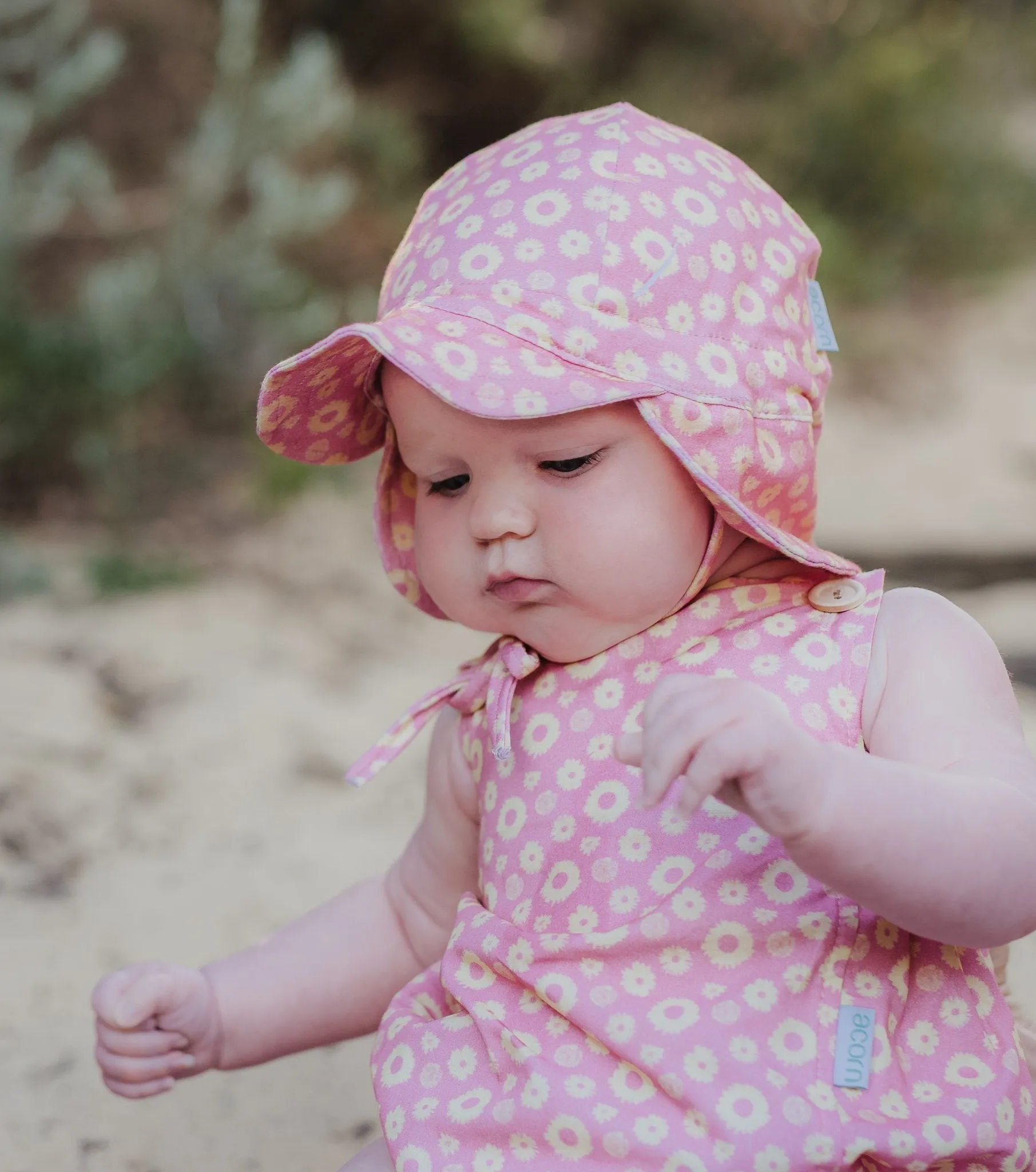 Indigo Baby Flap Hat