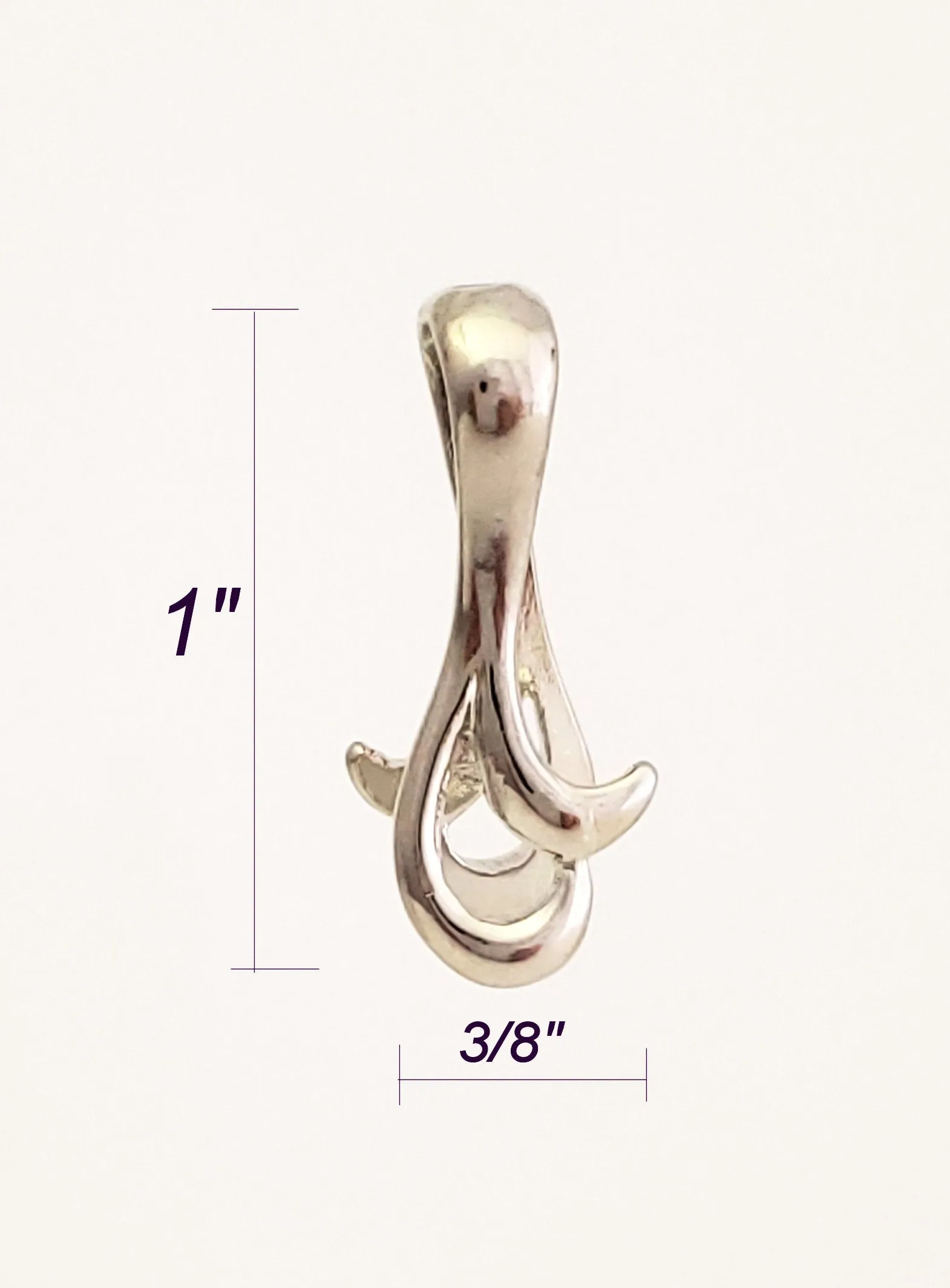 Jewelry Findings - Bails - Antique Silver Large Curvy Pinch Bails (Qty 5-15 per pkg) Ships from Green Bay, WI (677-AS)