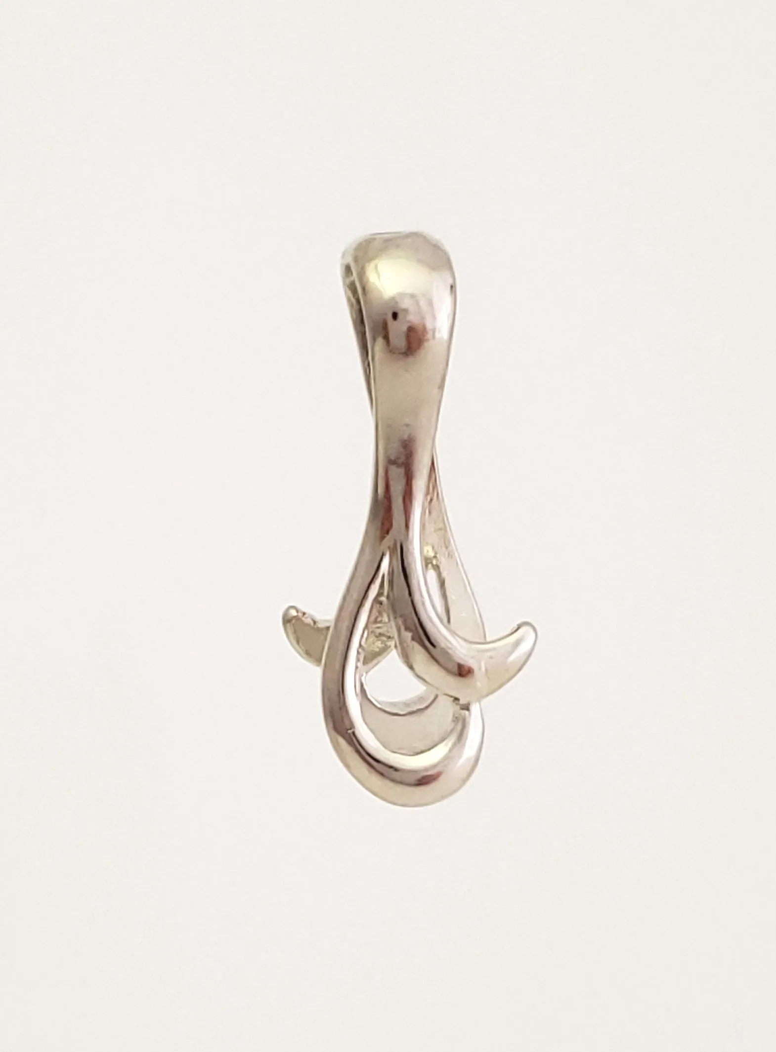 Jewelry Findings - Bails - Antique Silver Large Curvy Pinch Bails (Qty 5-15 per pkg) Ships from Green Bay, WI (677-AS)