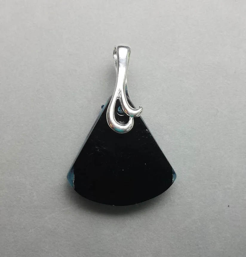 Jewelry Findings - Bails - Bright Silver Large Curvy Pinch Bails (Pkg 5-15) Ships from Green Bay, WI (677-BS)