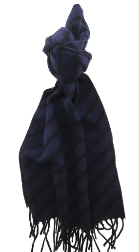Lanvin Soft Luxurious Pure Cashmere Blue Fringe Scarf