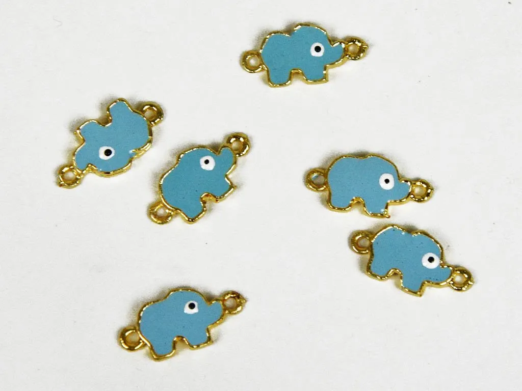 Light Blue Elephant Designer Metal Charms