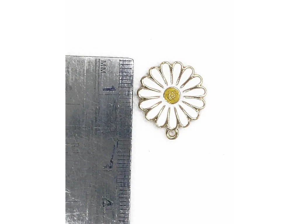Light Blue Flower Metal Charms