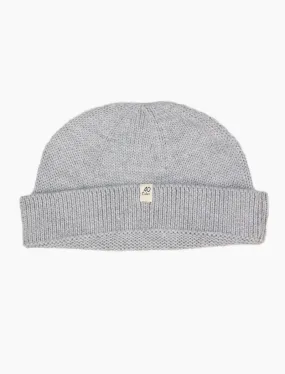 Light Grey Solid Wool Fisherman Beanie
