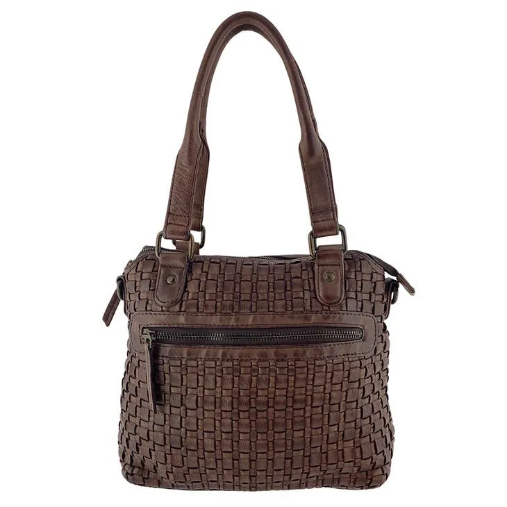Linda Braided Leather Shoulder Bag