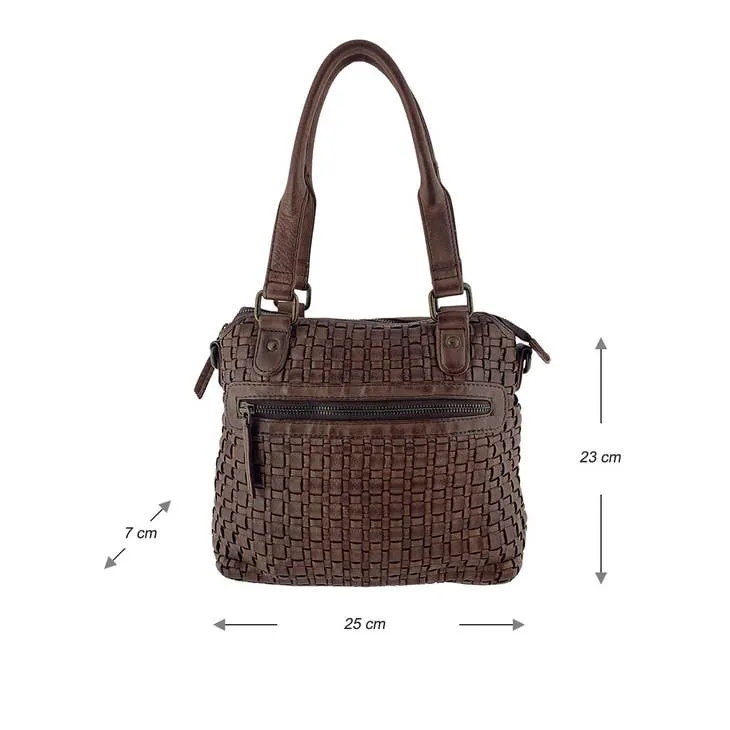 Linda Braided Leather Shoulder Bag