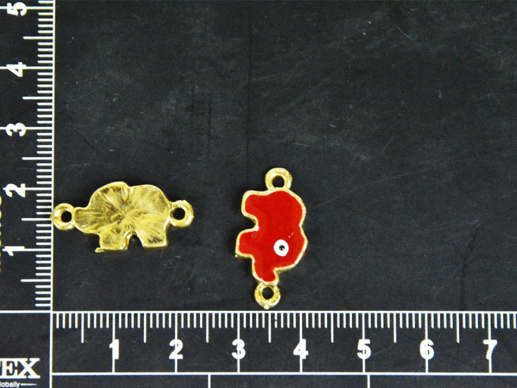 Maroon Elephants Metal Charms