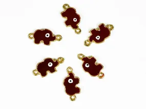 Maroon Elephants Metal Charms