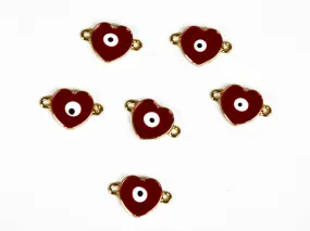 Maroon Heart Designer Metal Charms