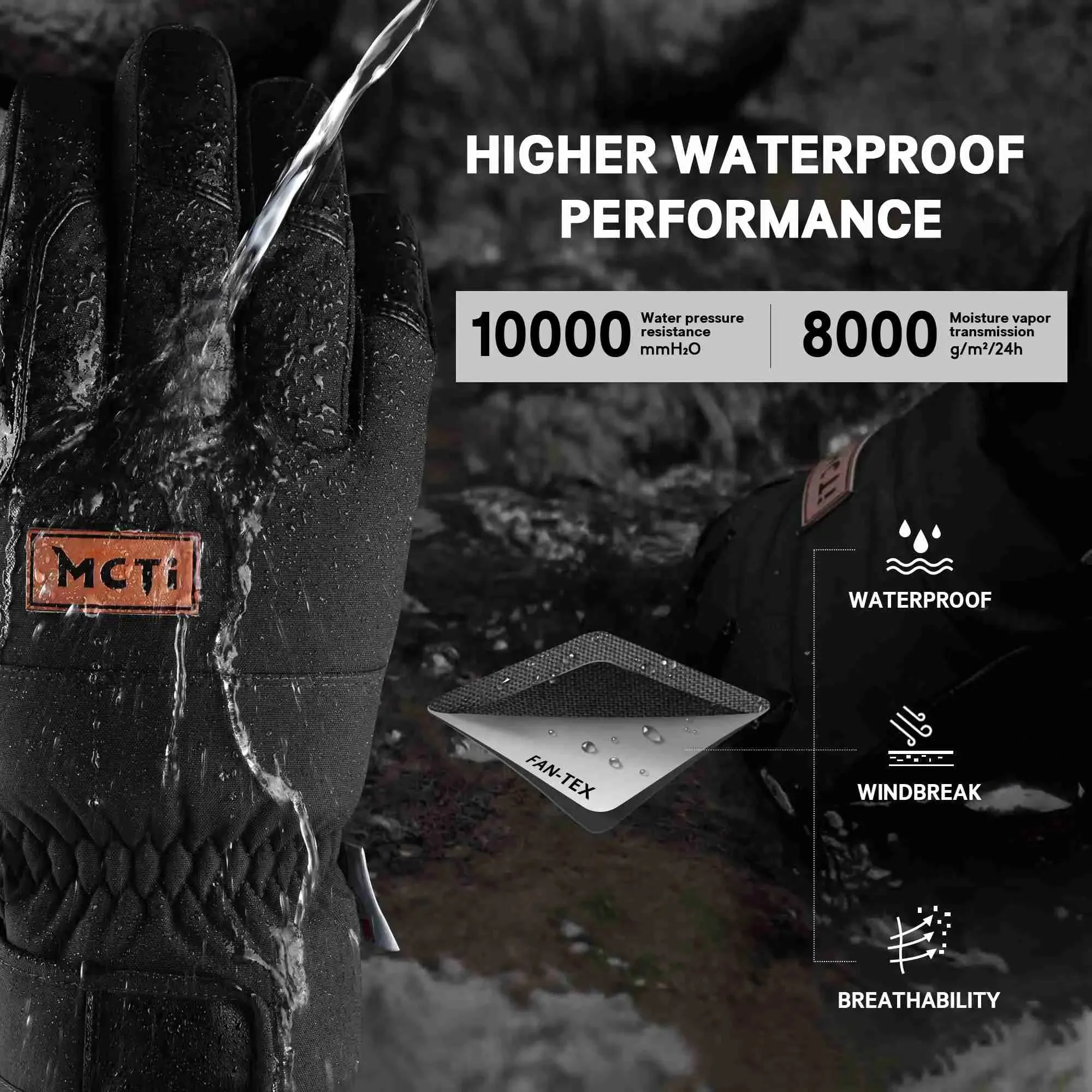 MCTI Lightweight & Warm Men's Cold Weather Gloves | Breathable & Waterproof