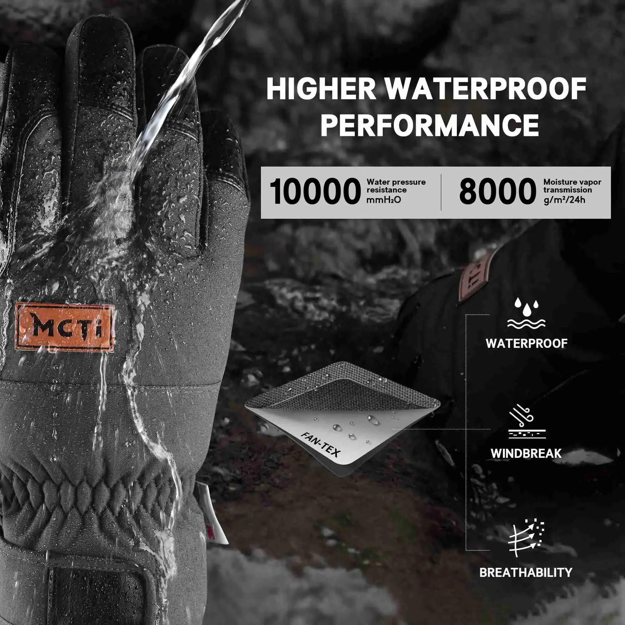 MCTI Lightweight & Warm Men's Cold Weather Gloves | Breathable & Waterproof