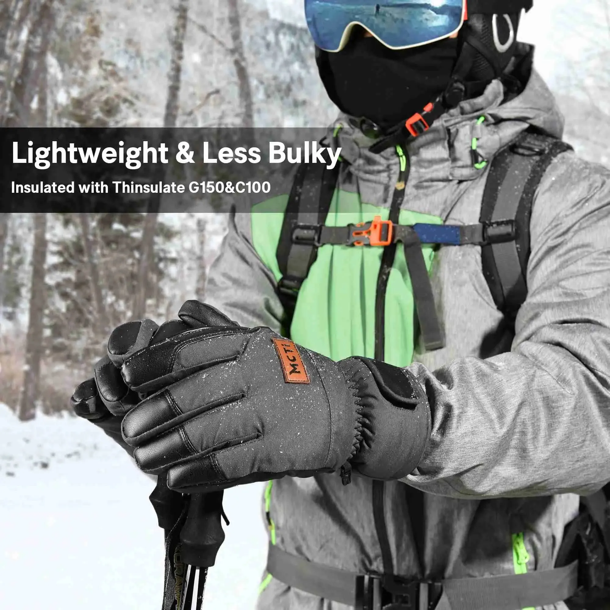 MCTI Lightweight & Warm Men's Cold Weather Gloves | Breathable & Waterproof