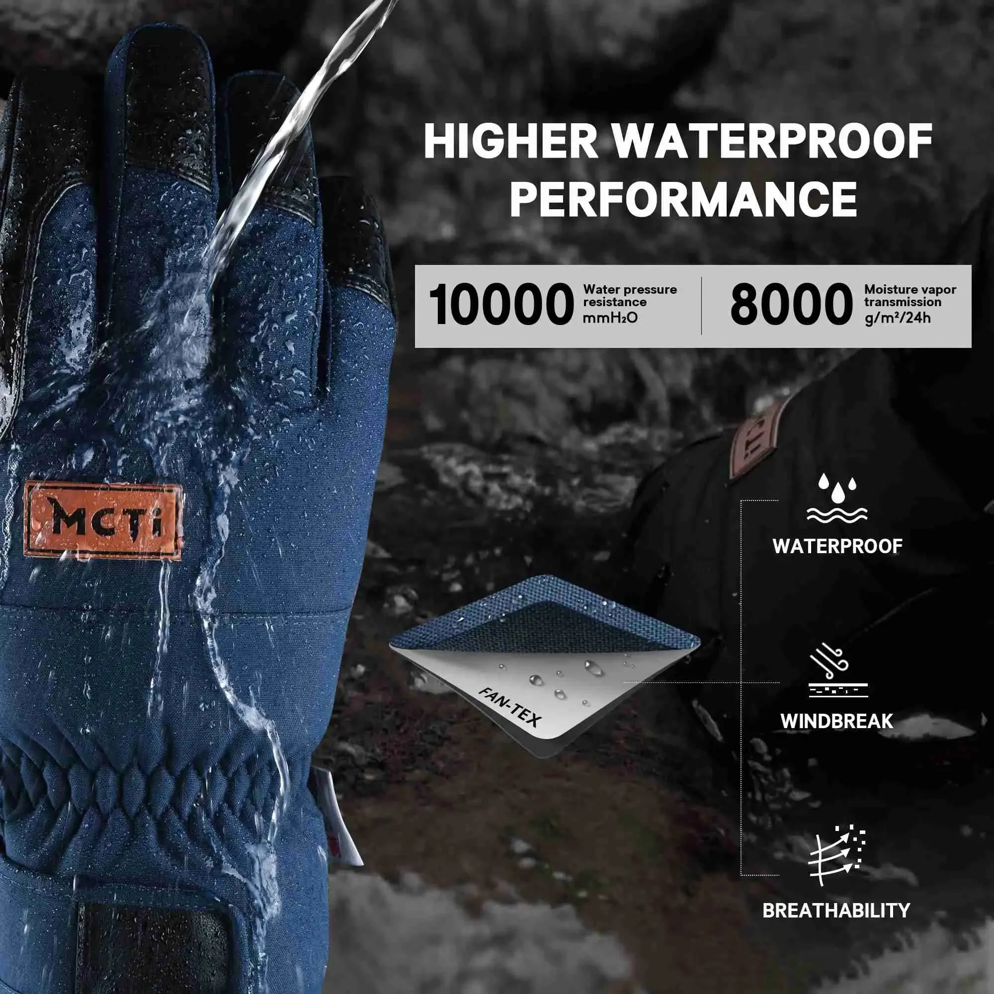 MCTI Lightweight & Warm Men's Cold Weather Gloves | Breathable & Waterproof