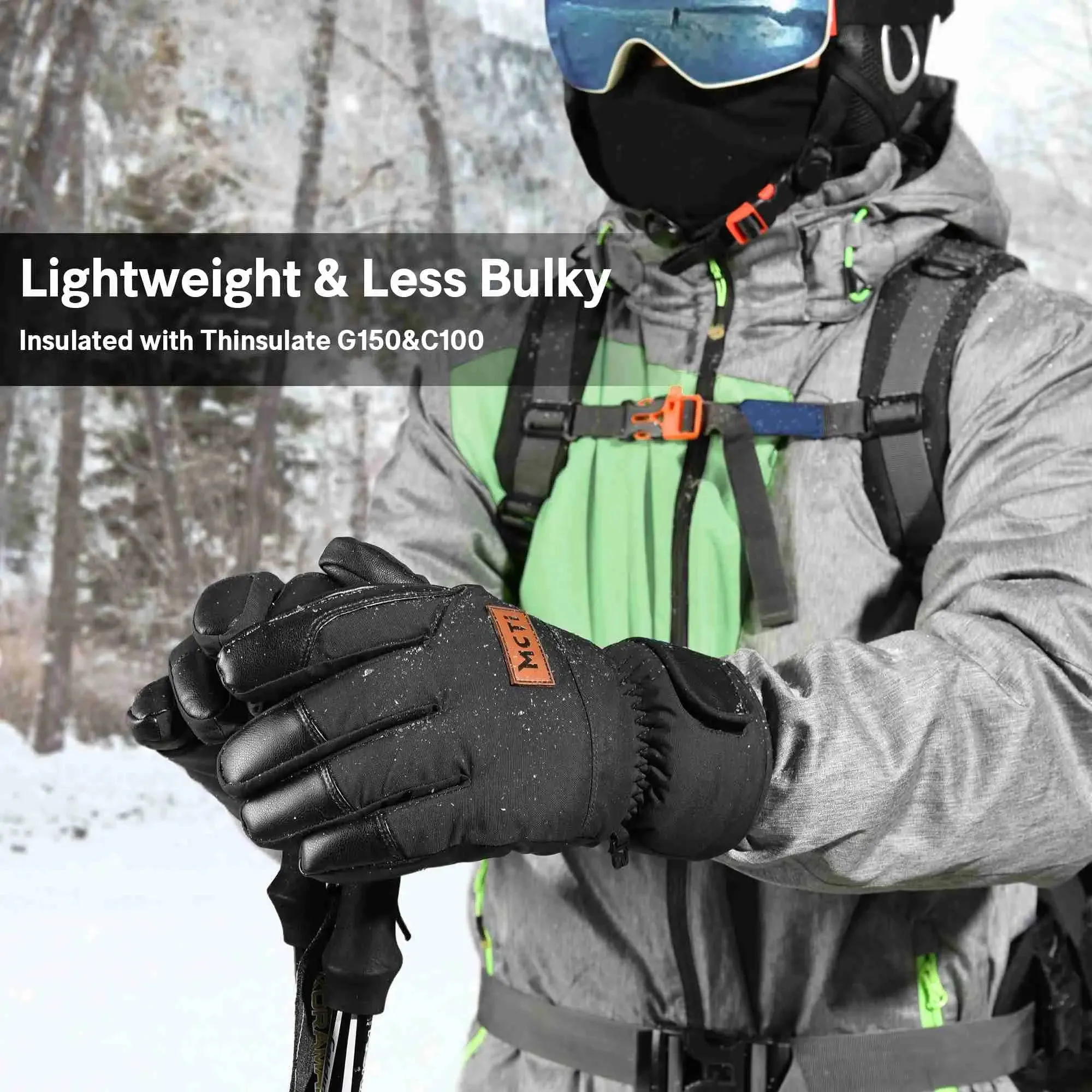 MCTI Lightweight & Warm Men's Cold Weather Gloves | Breathable & Waterproof
