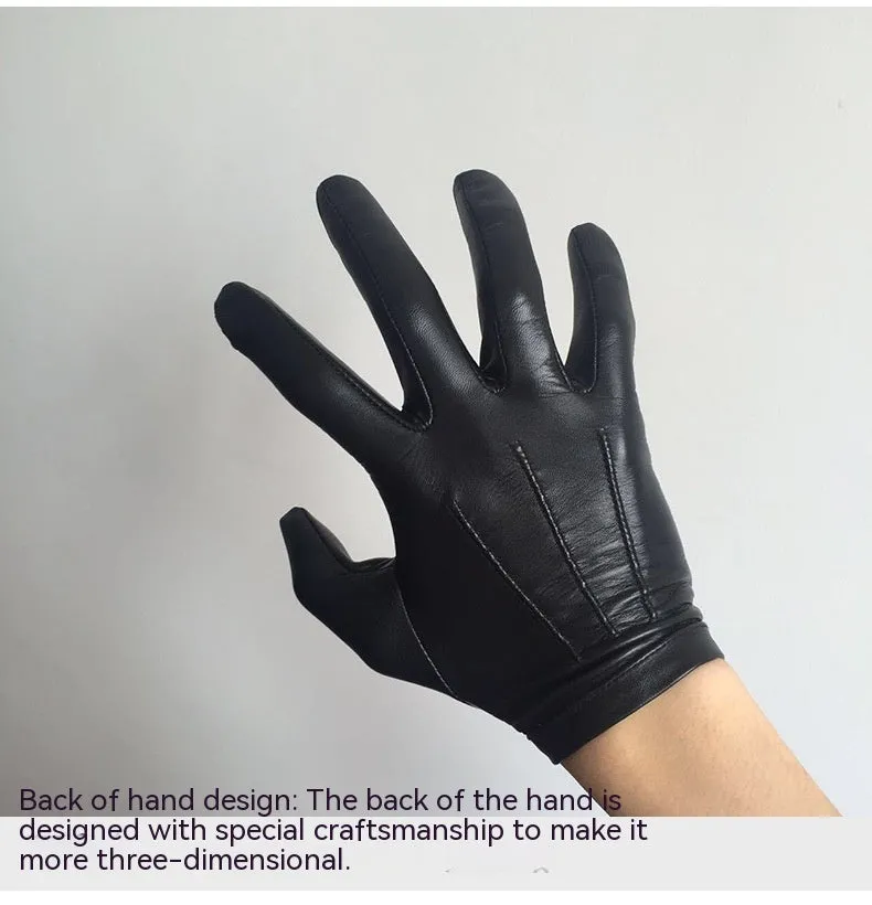 Men's Autumn And Winter Fleece-lined Warm Sheepskin Gloves