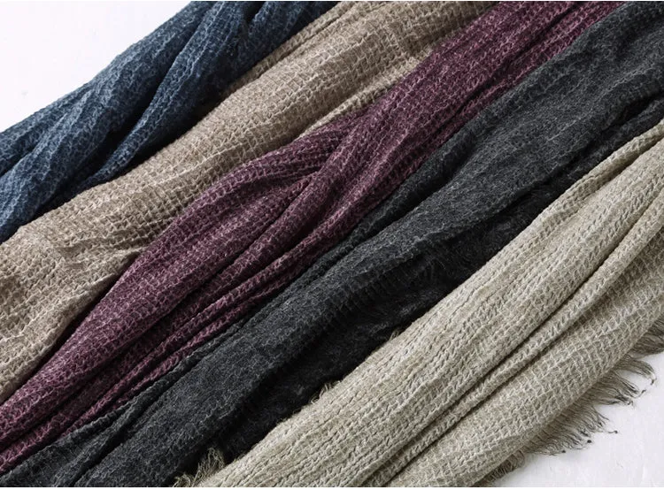 Men's Autumn/Winter Retro Soft Linen Scarf