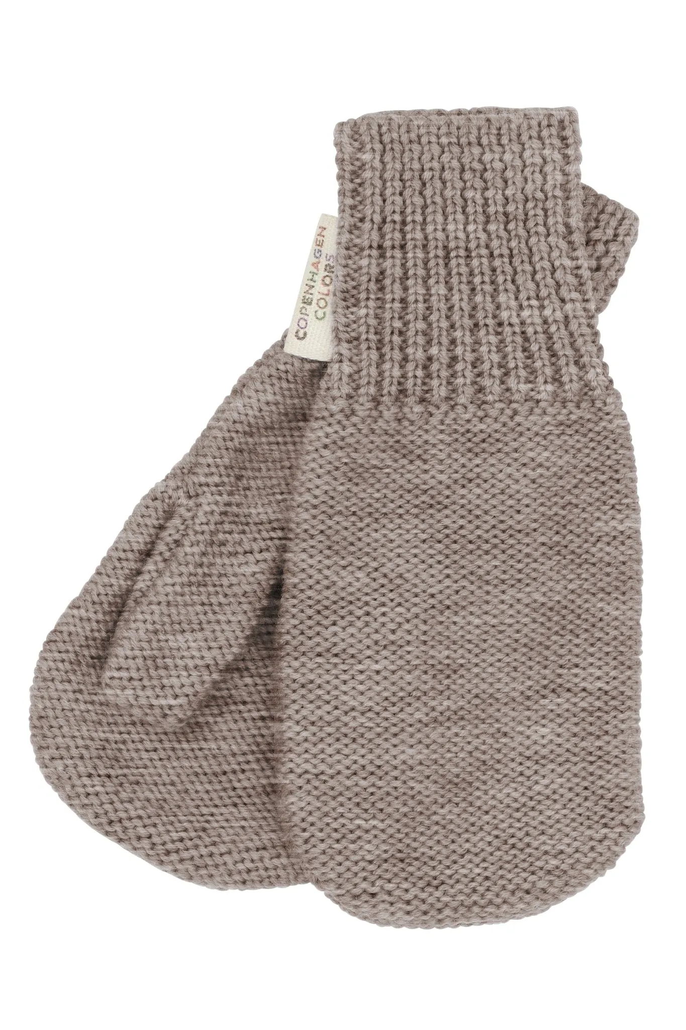 MERINO WOOL KNITTED MITTENS - NATURAL MELANGE