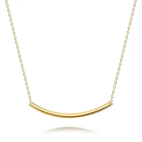 Minimalist Curved Bar Pendant Necklace in 14K Rose Gold Plated Sterling Silver