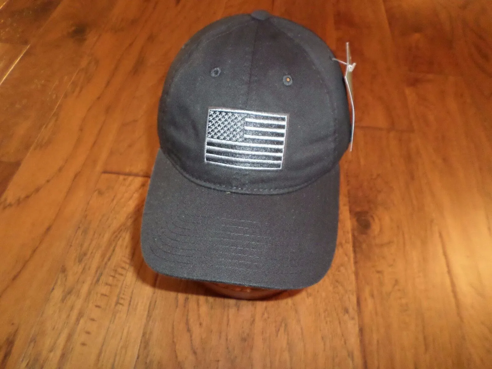 New U.S American Flag Hat Embroidered Patch U.S.A Polo Black Tonal Baseball Cap