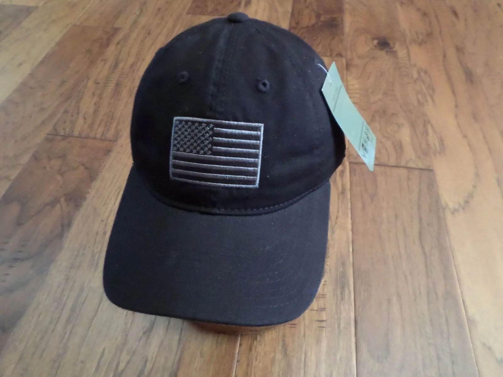 New U.S American Flag Hat Embroidered Patch U.S.A Polo Black Tonal Baseball Cap