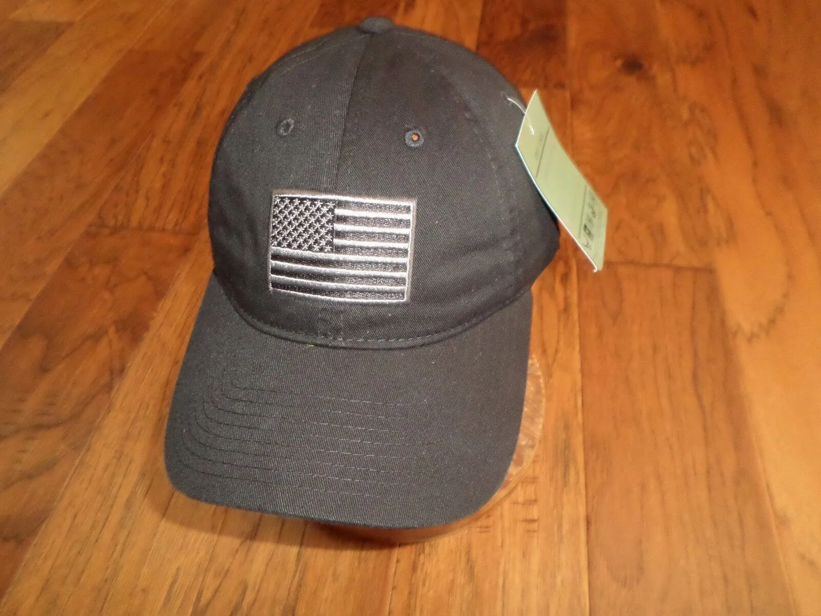 New U.S American Flag Hat Embroidered Patch U.S.A Polo Black Tonal Baseball Cap