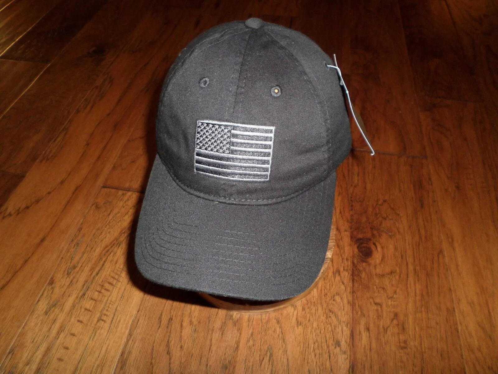 New U.S American Flag Hat Embroidered Patch U.S.A Polo Black Tonal Baseball Cap