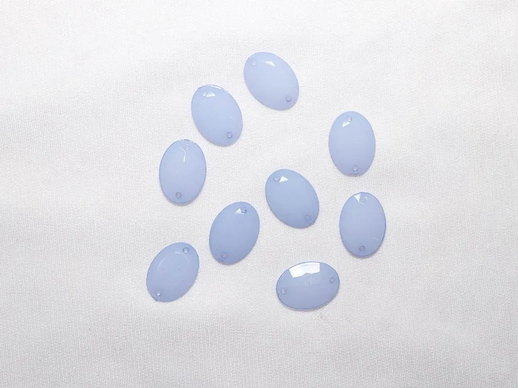 Pastel Blue Designer Dyeable Oval Plastic Stones -18x13 mm