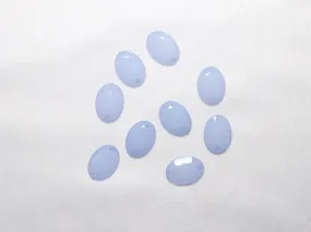 Pastel Blue Designer Dyeable Oval Plastic Stones -18x13 mm