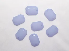 Pastel Blue Designer Dyeable Rectangle  Plastic Stones - 25x18 mm