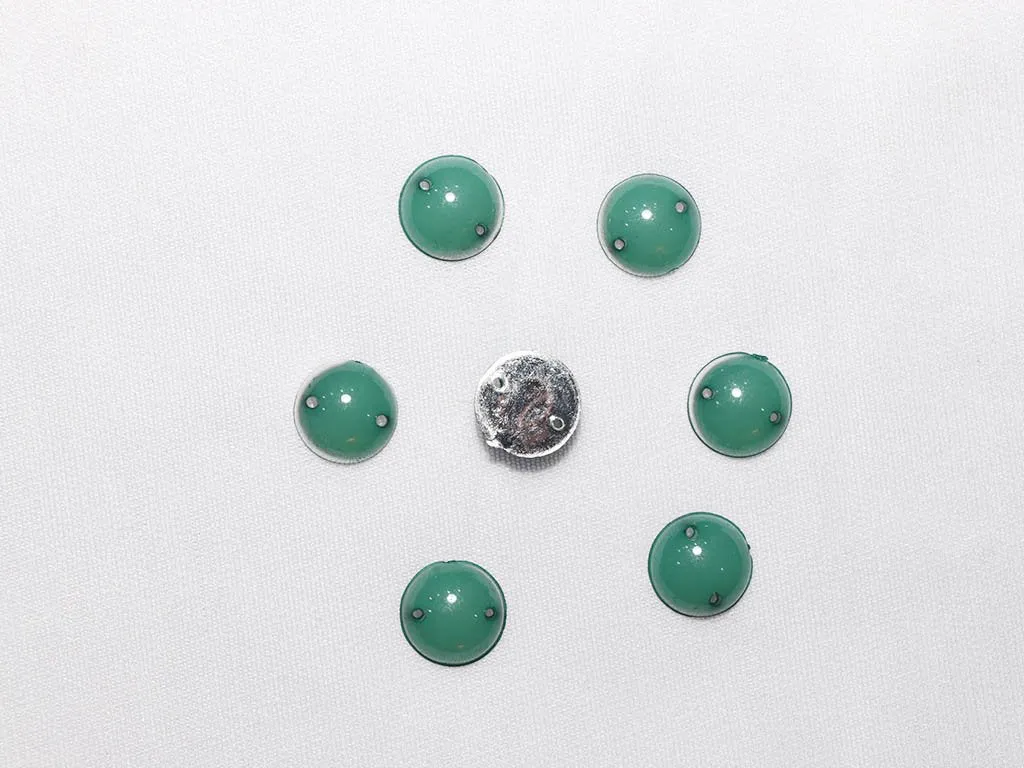Pastel Green Circular Plastic Stones - 12 mm